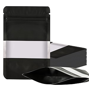 the ultimate solution for food storage - foil pouch stand-up bags with self-sealing technology matt black 100 gm 20 count