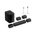 ULTIMEA 7.1CH Sound Bar with Subwoofer, Bundle with 2-Pack Speaker Stands, Compatible with Aura/Poseidon Series, 410W Home Theater System for Smart TV