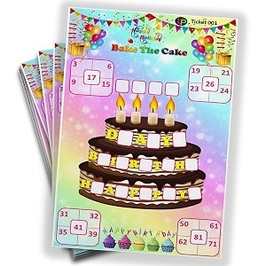 birthday tambola tickets  birthday cake theme housie tambola themed bingo game  kitty party theme housie tickets  english  for family amp friends set of 15 tickets