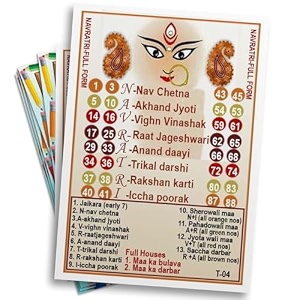 navratri tambola tickets - navratri full form theme in english  festive amp engaging bingo housie game  fun cards for kitty parties amp themed events set of 15 tickets