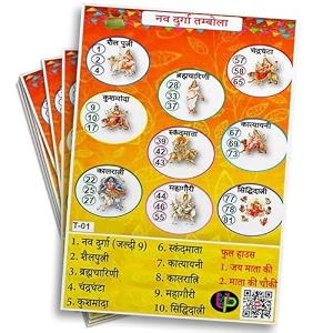 navratri theme tambola tickets - navdurga theme english for kitty parties famiy gatherings amp themed event  festive amp engaging bingo housie game - set of 15 tickets