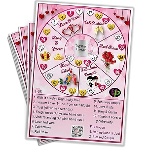 round anniversary theme tambola tickets  tambola bingo housie tickets  english  for kitty party game amp family  bingo cards set of 15 tickets cards