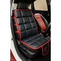 Ultra Comfort PU Leather Luxury Black Seat Cover Cushion for All The Cars,SUV,Office Chair,Home Chair-Easy Strap Fit,Pocket Flap(Universal Fit,1 Pack)