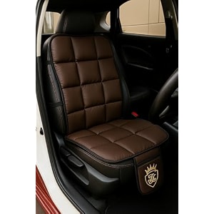 ultra comfort pu leather luxury brown seat cover cushion for all the carssuvoffice chairhome chair-easy strap fitpocket flapuniversal fit1 pack