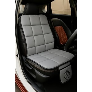 ultra comfort pu leather luxury igrey seat cover cushion for all the carssuvoffice chairhome chair-easy strap fitpocket flapuniversal fit1 pack