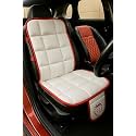 Ultra Comfort PU Leather Luxury White Seat Cover Cushion for All The Cars,SUV,Office Chair,Home Chair-Easy Strap Fit,Pocket Flap(Universal Fit,1 Pack)