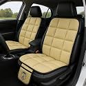 Ultra Comfort PU Leather Pack of 2 Luxury Beige Seat Cover Cushion for All The Cars,SUV,Office Chair,Home Chair-Easy Strap Fit,Pocket Flap(Universal Fit,2 Pack)
