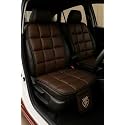 Ultra Comfort PU Leather Pack of 2 Luxury Brown Seat Cover Cushion for All The Cars,SUV,Office Chair,Home Chair-Easy Strap Fit,Pocket Flap(Universal Fit,2 Pack)