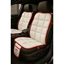 Ultra Comfort PU Leather Pack of 2 Luxury White Seat Cover Cushion for All The Cars,SUV,Office Chair,Home Chair-Easy Strap Fit,Pocket Flap(Universal Fit,2 Pack)