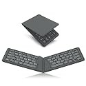 [Ultra-Compact] MoKo Folding Bluetooth Keyboard, Magnetic Foldable Design, Portable Universal Wireless Bluetooth Keyboard for iPad, iPhone, iOS(Mac), Android Devices and Windows Tablets, Gray