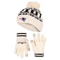 Ultra Game Youth NFL Official Super Soft Cable Knit Winter Beanie Knit Hat with Extra Warm Touch Screen Gloves