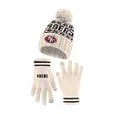 Ultra Game Youth NFL Official Super Soft Cable Knit Winter Beanie Knit Hat with Extra Warm Touch Screen Gloves