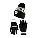 Ultra Game Youth NFL Official Super Soft Cable Knit Winter Beanie Knit Hat with Extra Warm Touch Screen Gloves