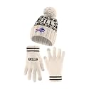 Ultra Game Youth NFL Official Super Soft Cable Knit Winter Beanie Knit Hat with Extra Warm Touch Screen Gloves