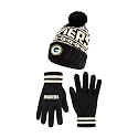 Ultra Game Youth NFL Official Super Soft Cable Knit Winter Beanie Knit Hat with Extra Warm Touch Screen Gloves