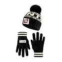 Ultra Game Youth NFL Official Super Soft Cable Knit Winter Beanie Knit Hat with Extra Warm Touch Screen Gloves