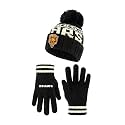 Ultra Game Youth NFL Official Super Soft Cable Knit Winter Beanie Knit Hat with Extra Warm Touch Screen Gloves