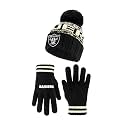 Ultra Game Youth NFL Official Super Soft Cable Knit Winter Beanie Knit Hat with Extra Warm Touch Screen Gloves