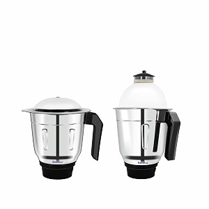 benito ultra heavy quality stainless steel jar set 1500ml amp 1200ml for mixer grinder  compatible with 4-teeth coupler amp dual locking system