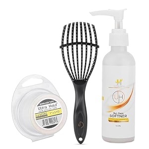 hair patch styling amp maintenance kit  hair patch softener 100ml wig tape 1343 yards3 meters glue tube 30gm amp detangler hair brush  hair patch softener for men amp women  haircare accessories kit