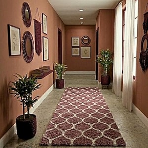 ultra premium shaggy polyester micro rug  super soft fluffy carpet  non-slip washable area rug for bedroom living room  pink m 3x8 feet rectangular