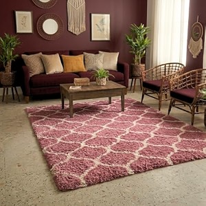 ultra premium shaggy polyester micro rug  super soft fluffy carpet  non-slip washable area rug for bedroom living room  pink m 6x9 feet rectangular