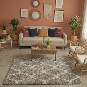 ultra premium shaggy polyester micro rug  super soft fluffy carpet  non-slip washable area rug for bedroom living room  silver m 3x5 feet rectangular