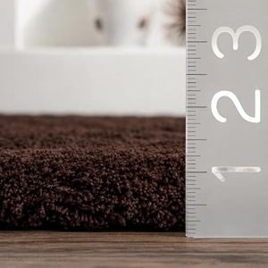 ultra premium shaggy polyester micro rug  super soft fluffy carpet  non-slip washable area rug for bedroom living room  coffee m 3x5 feet rectangular