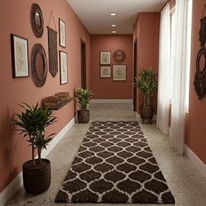 ultra premium shaggy polyester micro rug  super soft fluffy carpet  non-slip washable area rug for bedroom living room  coffee m 3x6 feet rectangular