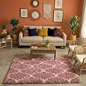 Ultra Premium Shaggy Polyester Micro Rug | Super Soft Fluffy Carpet | Non-Slip Washable Area Rug for Bedroom Living Room – (Pink M, 4x6 feet, Rectangular)