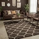Ultra Premium Shaggy Polyester Micro Rug | Super Soft Fluffy Carpet | Non-Slip Washable Area Rug for Bedroom Living Room – (Coffee M, 6x9 feet, Rectangular)