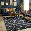 Ultra Premium Shaggy Polyester Micro Rug | Super Soft Fluffy Carpet | Non-Slip Washable Area Rug for Bedroom Living Room – (Blue M, 5x7 feet, Rectangular)
