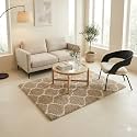 Ultra Premium Shaggy Polyester Micro Rug | Super Soft Fluffy Carpet | Non-Slip Washable Area Rug for Bedroom Living Room – (Beige M, 3x5 feet, Rectangular)