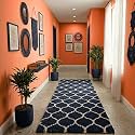 Ultra Premium Shaggy Polyester Micro Rug | Super Soft Fluffy Carpet | Non-Slip Washable Area Rug for Bedroom Living Room – (Blue M, 4x8 feet, Rectangular)