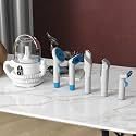 Ultra-Quiet Pet Grooming Vacuum System, 16-Stage Adjustable Suction &amp; 4 Guide Combs, 2L Capacity Pet Hair Clipper with Storage Bag,White&amp;Blue