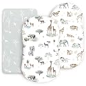 Ultra Soft Fitted Bassinet Sheets 3 Pack, Universal Fitted for.Baby Cradle Moses Basket Oval Rectangle Mattress Safe and Snug, Stylish Bassinet Mattress Sheets for Baby, Cute Animals Print