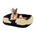 Petslover Ultra Soft Pink &amp; Black Color Fleece Fabric Polyester Filled Sofa Reversible Dog/Cat Beds (Export Quality) -Large