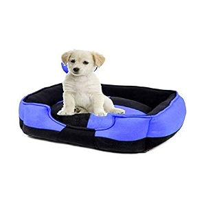 petslover ultra soft royal blue amp black color fleece fabric polyester filled sofa reversible dogcat beds export quality -xl
