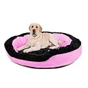 Petslover Ultra Super Soft Pink Color Fleece Fabric Polyester Filled Fiber Dog/Cat Beds (Export Quality) - Large