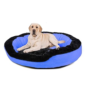 petslover ultra super soft royal blue color fleece fabric polyester filled fiber dogcat beds export quality - large