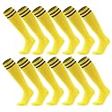 Ultrafun 6 Pairs Soccer Socks Men Women Youth Team Sports