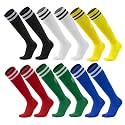 Ultrafun 6 Pairs Soccer Socks Men Women Youth Team Sports
