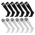 Ultrafun 6 Pairs Soccer Socks Men Women Youth Team Sports
