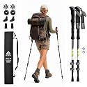 Ultralight Carbon Fiber Trekking Poles - 3K Collapsible Hiking Poles with EVA Foam Grip & Flip Lock