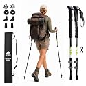 Ultralight Carbon Fiber Trekking Poles - 3K Collapsible Hiking Poles with EVA Foam Grip & Flip Lock