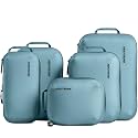 Ultralight Compression Packing Cubes for Travel, 6-Pack, Teal