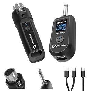 ultraprolink 24ghz wireless transmitter amp receiverconvert wired mics to wireless30m-98ft range 635mm male-xlr female connectors for mics audio mixers pa systemsparty speakersum1195