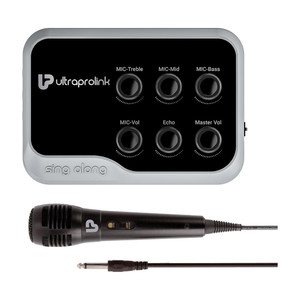 ultraprolink portable  universal wireless karaoke mixer with echo  dynamic microphone um1002 digital sound mixer