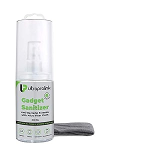 ultraprolink universal screen cleaning amp gadget sanitizer kit  for smartphonestablets eyeglasses e-readers led amp tvs  includes 1 bottles of 300ml  1 large premium micro fibre cloth  um0051