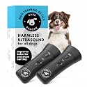 Ultrasonic Dog Bark Deterrent &amp; Behavior Corrector - Stop Barking, Jumping, Aggression Without Yelling -Just Point &amp; Press! Backed by Kevin Harrington from Shark Tank (Black 9V (2 Pack))